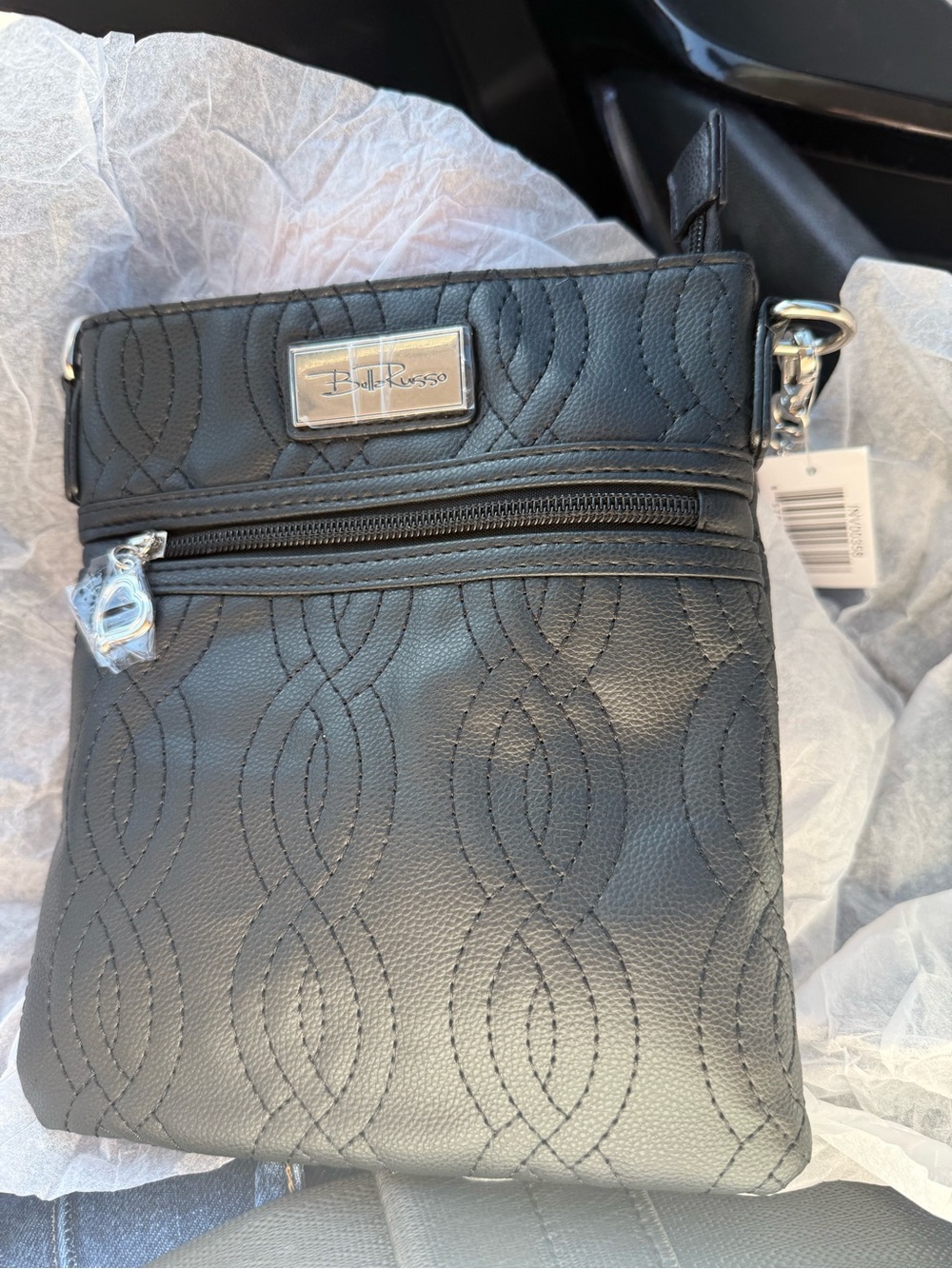 Black Quilted Crossbody Bag ( small)